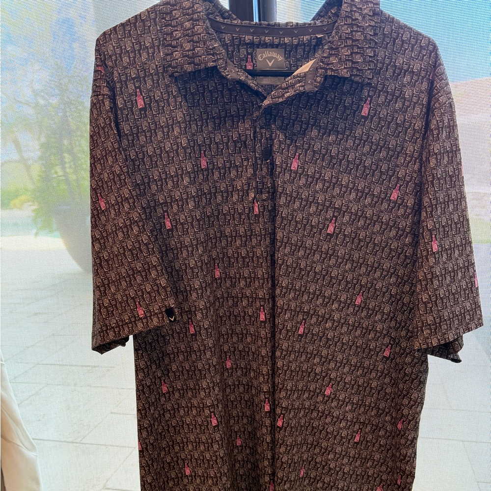 2 Callaway Men's Polo Shirts with Geometric Patterns